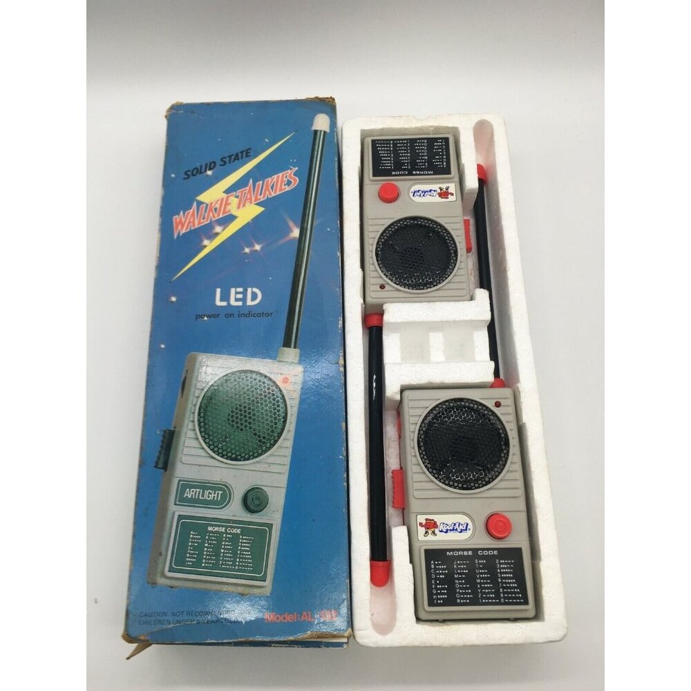 Vintage Kool-Aid branded Walkie Talkies Set - 1980's w/original box - beautiful!